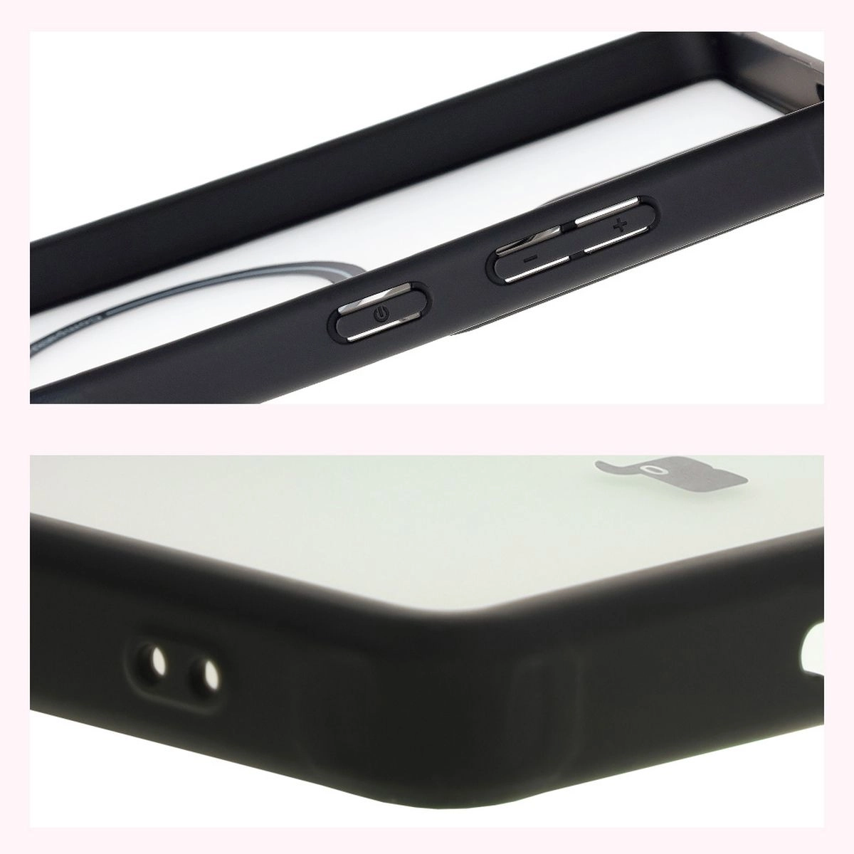 Etui Bizon MatteO z MagSafe do Galaxy S25 Ultra Półprzezroczyste z czarną ramką