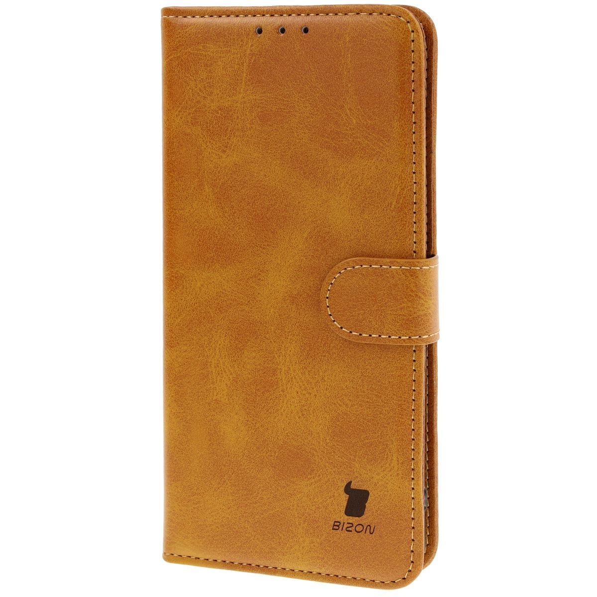 Etui Bizon z klapką Pocket do Xiaomi Redmi Note 14 5G/Poco M7 Pro 5G Brązowy