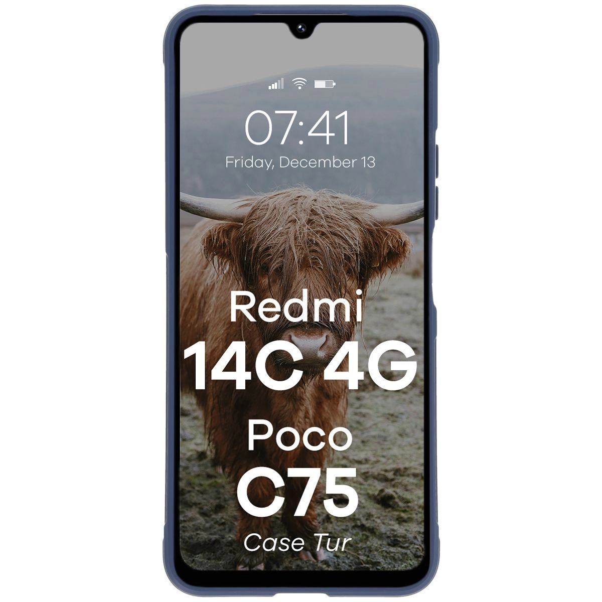 Etui Bizon Tur do Xiaomi Redmi 14C 4G / POCO C75 Granatowy