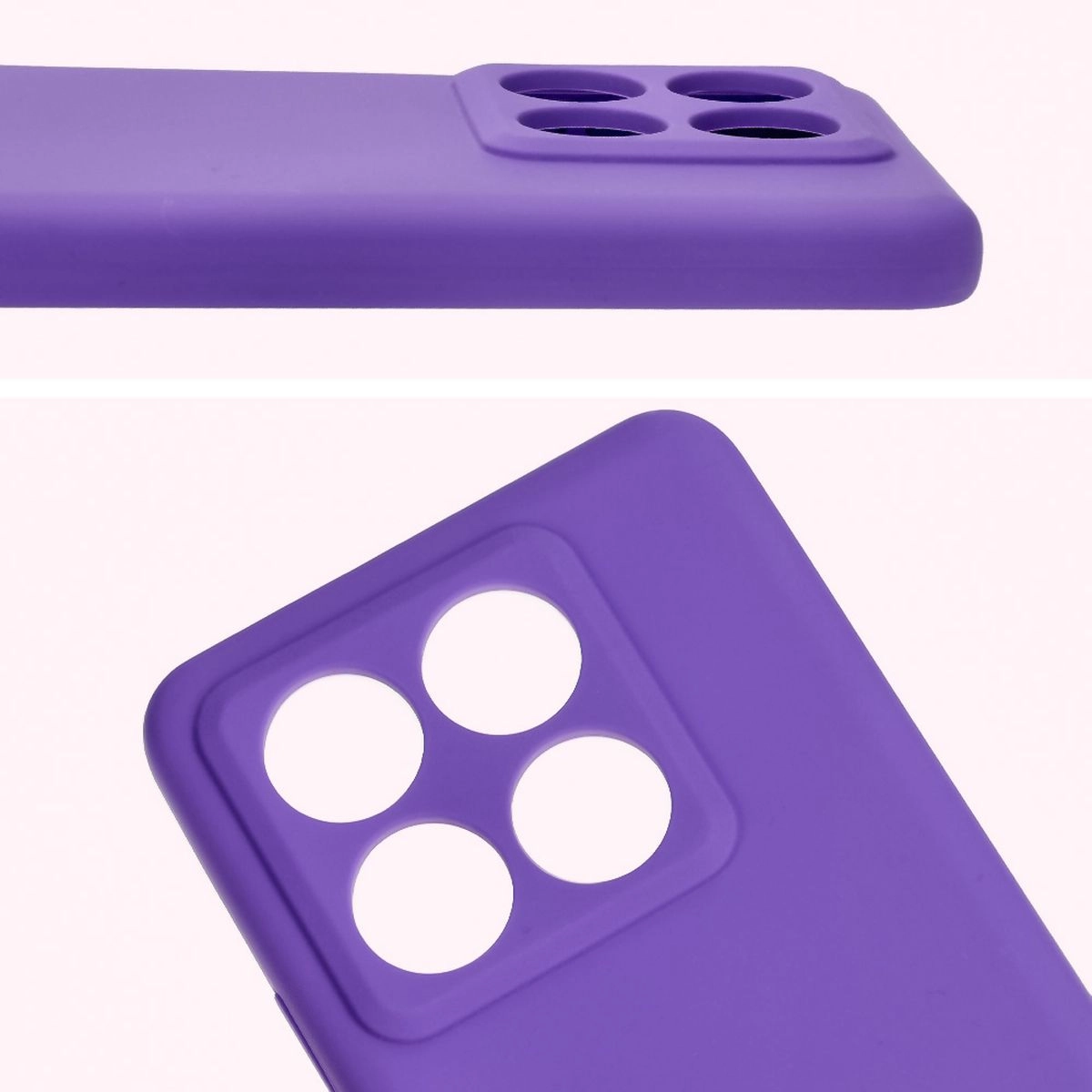 Etui Bizon Silikonowe Soft do Xiaomi 14T Pro Fioletowy