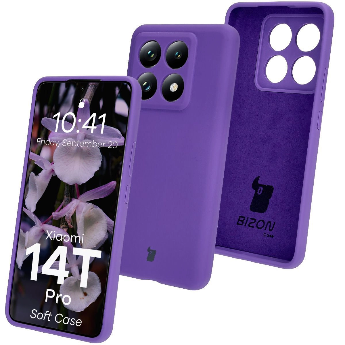 Etui Bizon Silikonowe Soft do Xiaomi 14T Pro Fioletowy