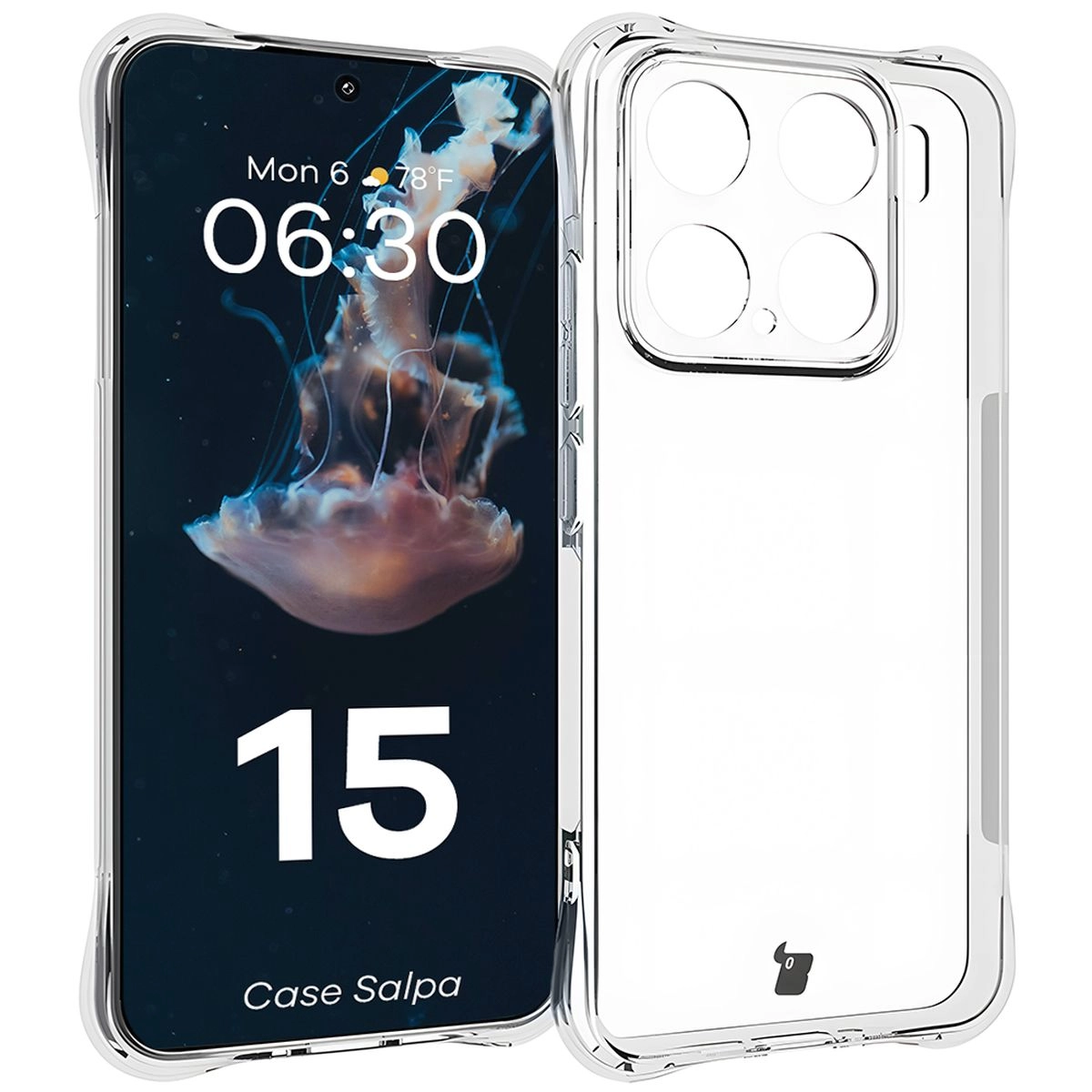 Etui Bizon Elastyczne Salpa do Xiaomi 15 Przezroczysty