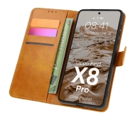 Bizon z klapką Pocket do Oppo Find X8 Pro Brązowy