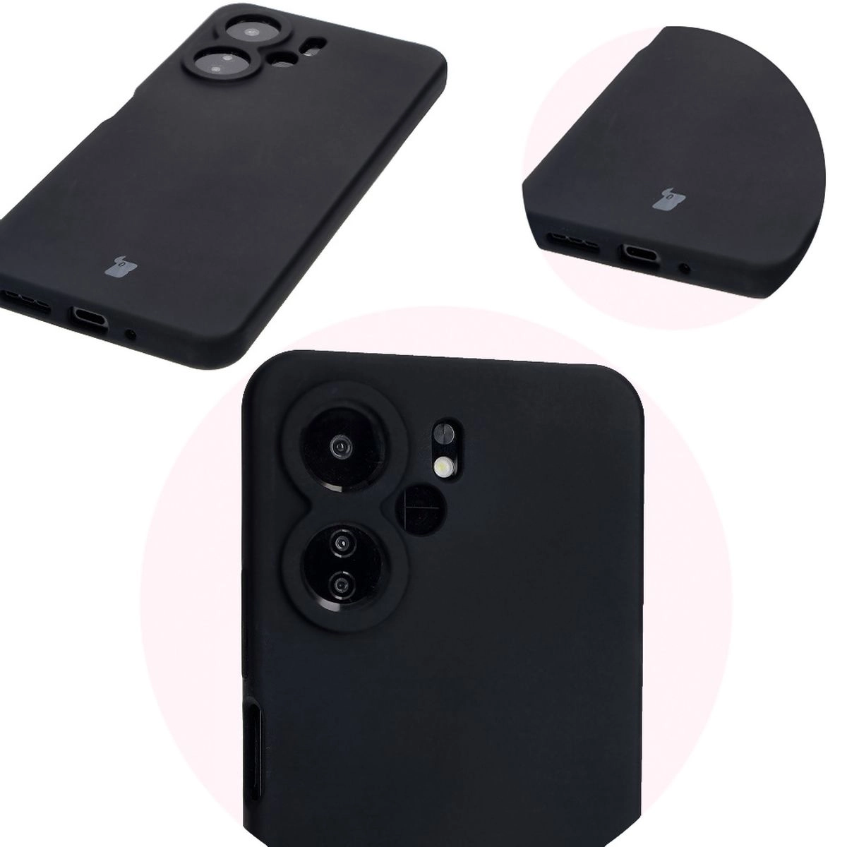 Etui Bizon Silikonowe Soft do Xiaomi Redmi 13C 4G/Xiaomi Redmi 13C 5G/Xiaomi Poco C65 Czarny