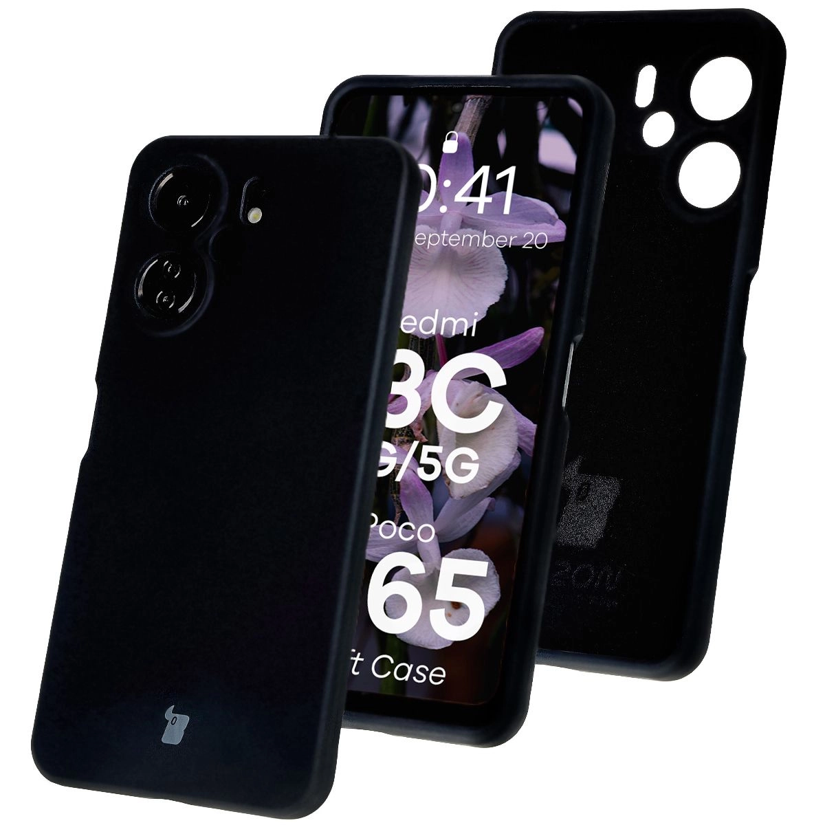Etui Bizon Silikonowe Soft do Xiaomi Redmi 13C 4G/Xiaomi Redmi 13C 5G/Xiaomi Poco C65 Czarny