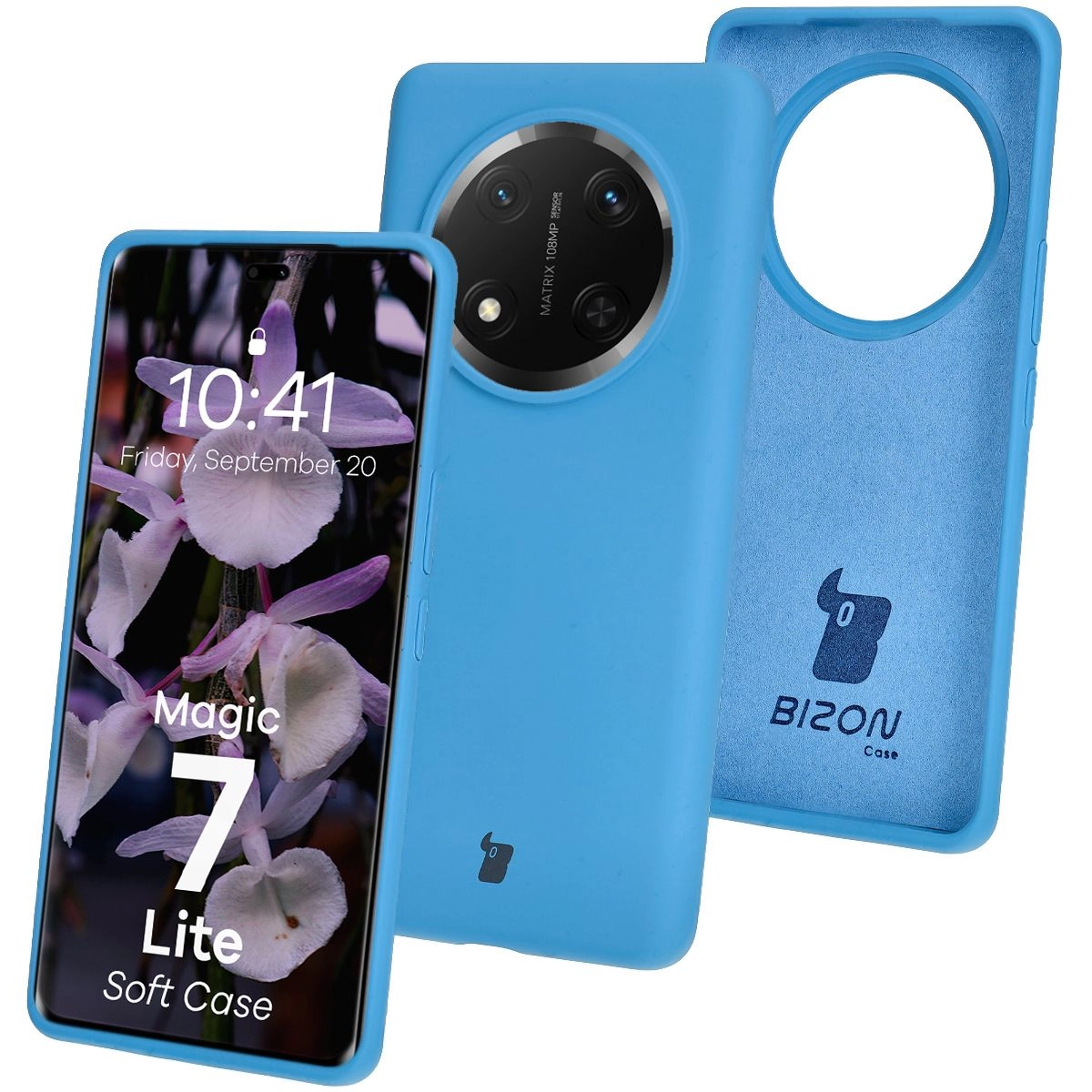 Etui Bizon Silikonowe Soft do Honor Magic7 Lite Niebieski