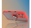 Etui Bizon z uchwytem na palec Hybrid Ring do iPhone 16 Pro Przydymione z czerwoną ramką