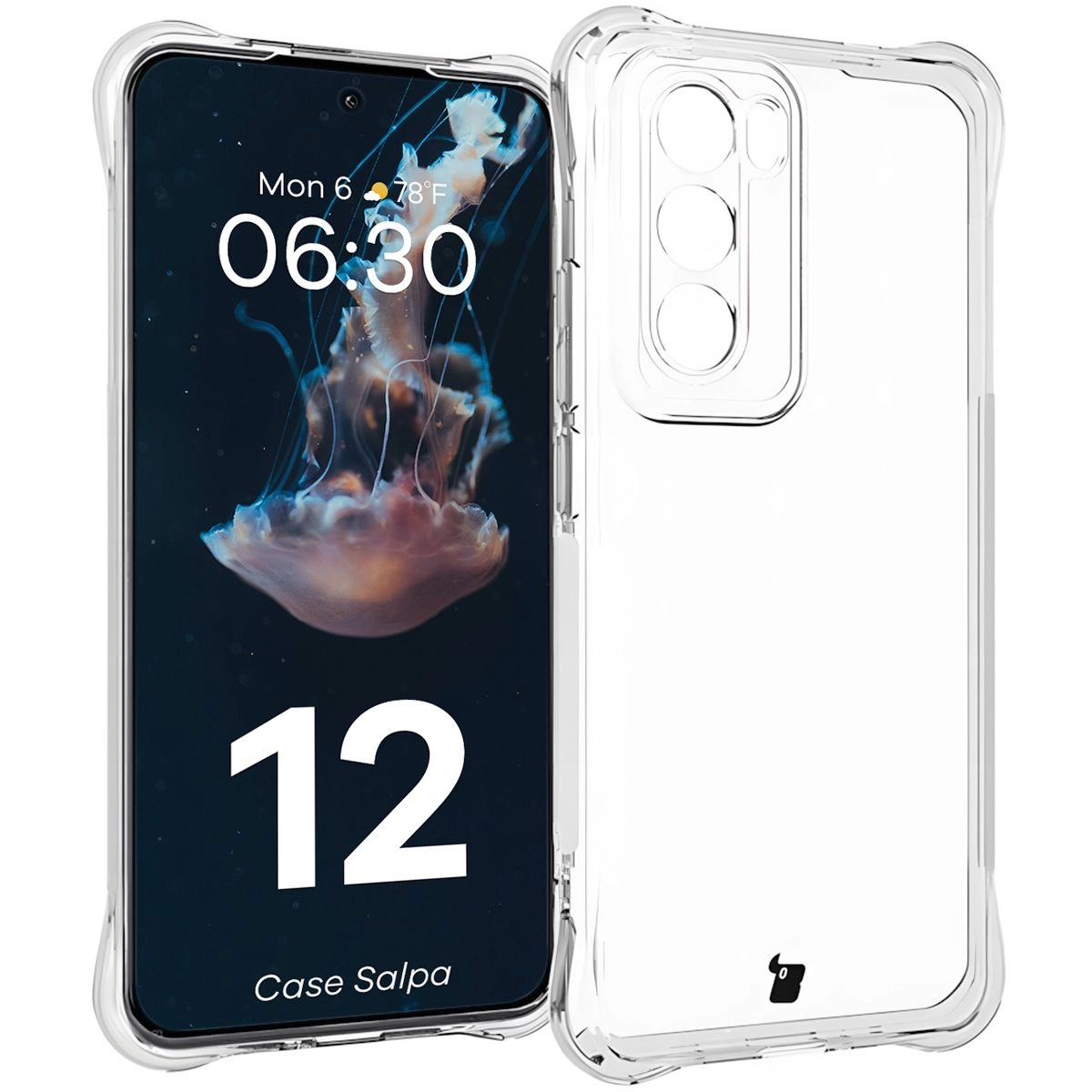 Etui Bizon Elastyczne Salpa do Oppo Reno 12 Przezroczysty