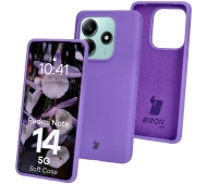 Bizon Silikonowe Soft do Xiaomi Redmi Note 14 5G Fioletowy