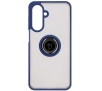 Etui Bizon z uchwytem na palec Hybrid Ring do Galaxy A26 5G Przydymione z granatową ramką