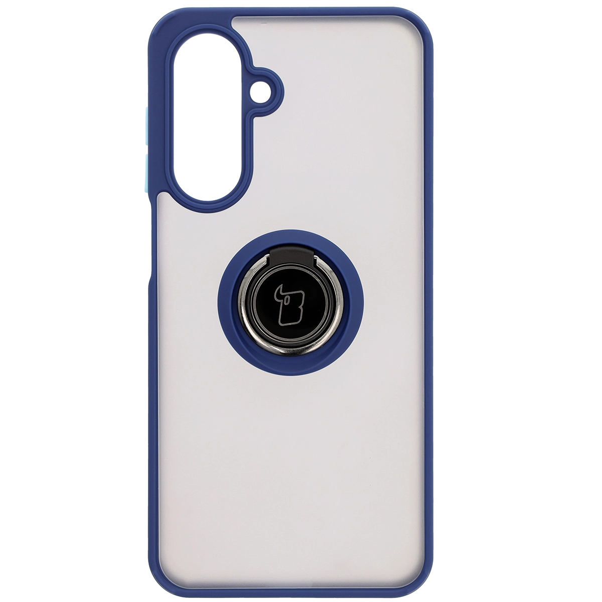 Etui Bizon z uchwytem na palec Hybrid Ring do Galaxy A26 5G Przydymione z granatową ramką