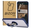 Etui Bizon z uchwytem na palec Hybrid Ring do Galaxy A26 5G Przydymione z granatową ramką