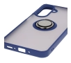 Etui Bizon z uchwytem na palec Hybrid Ring do Galaxy A26 5G Przydymione z granatową ramką