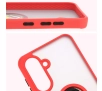 Etui Bizon z uchwytem na palec Hybrid Ring do Galaxy A36 5G / A56 5G Przydymione z czerwoną ramką