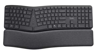 Klawiatura membranowa Trust Keyra Ergonomic Czarny