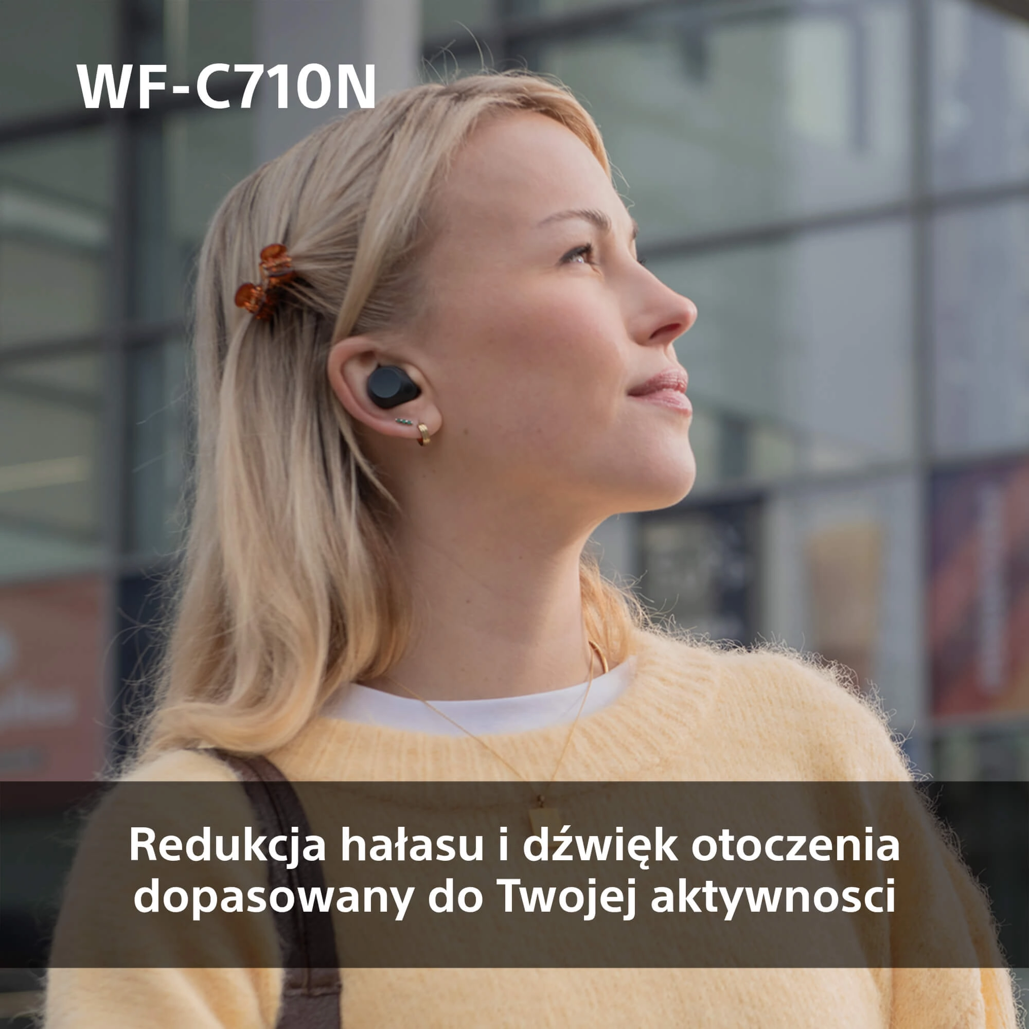 Słuchawki bezprzewodowe Sony WF-C710N ANC Dokanałowe Bluetooth 5.3 Biały