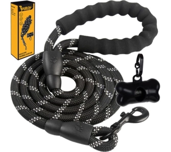 Smycz Purlov treningowa odblaskowa 5m Czarny