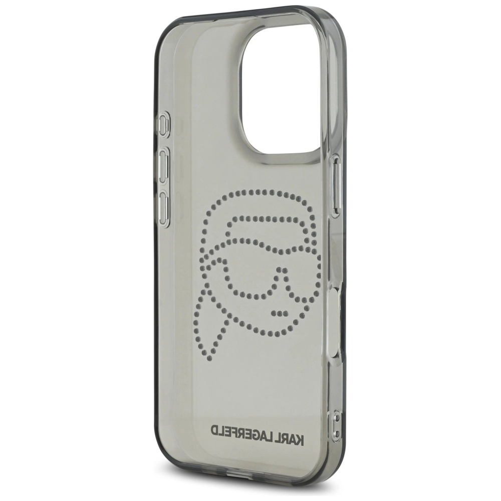 Etui Karl Lagerfeld IML Rhinestones Karl Head do iPhone 16 Pro Czarny