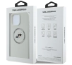 Etui Karl Lagerfeld Silicone Double Heads And Circle MagSafe do iPhone 16 Pro Beżowy