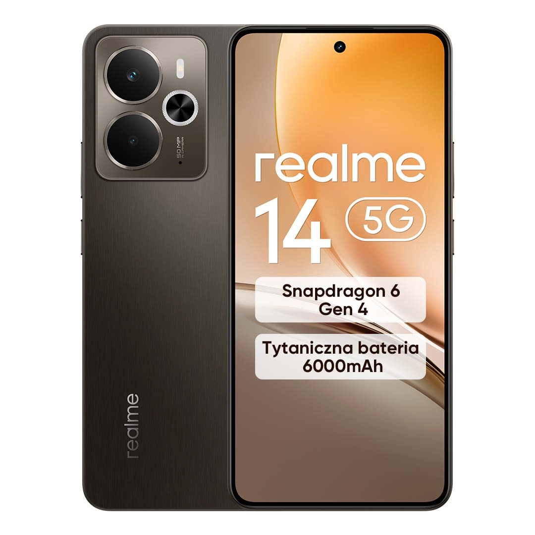realme 14 5G 12/256GB Funkcje AI 6,67" 120Hz 50Mpix Brązowy