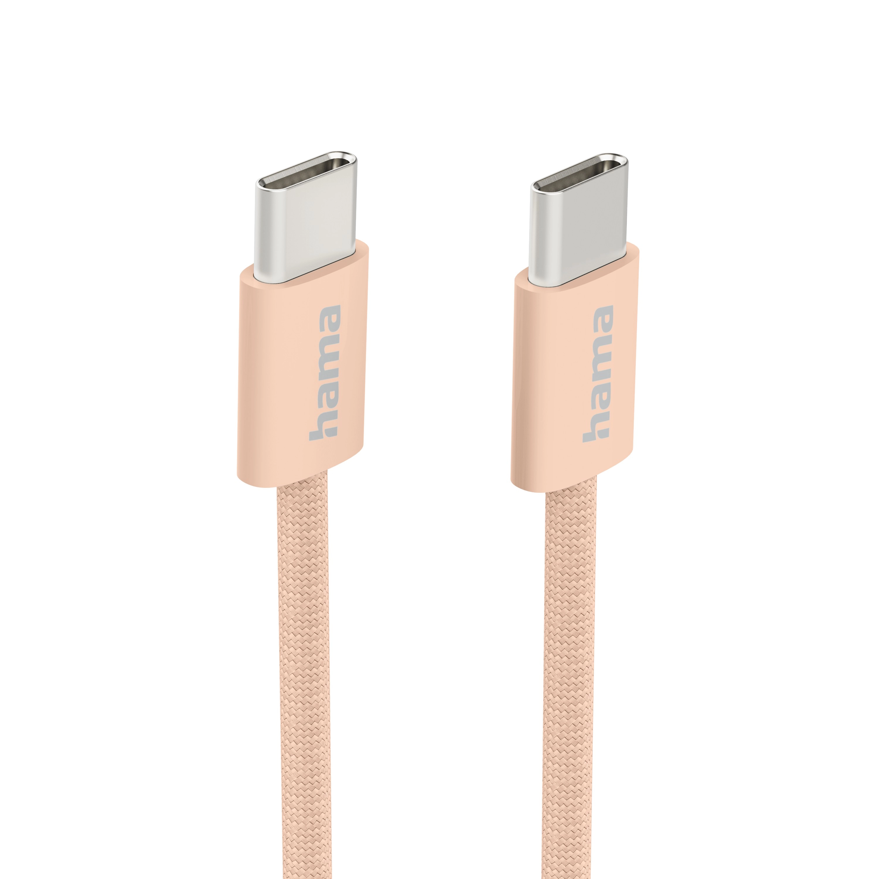 Kabel Hama Fabric USB-C do USB-C 1m Pomarańczowy