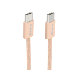 Kabel Hama Fabric USB-C do USB-C 1m Pomarańczowy