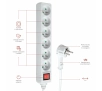 Listwa Hama P2223745 "STANDARD" 6 Gniazd 3m Biały