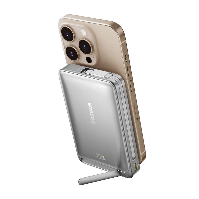 Powerbank Baseus Nomos Qi2, USB-C 10000mAh 45W Szary