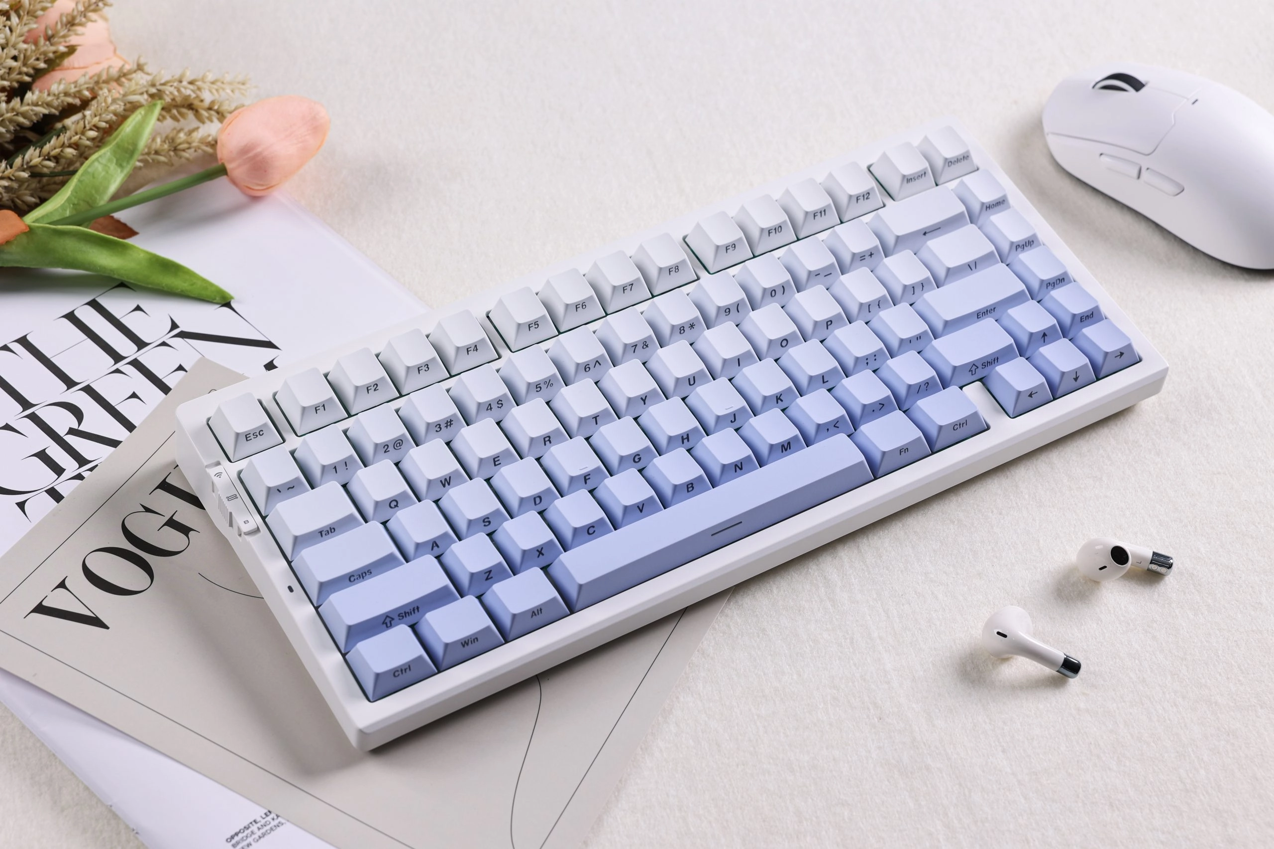 Klawiatura mechaniczna MCHOSE G75 Pro Cabbage Tofu Switch v3 Biało-niebieski