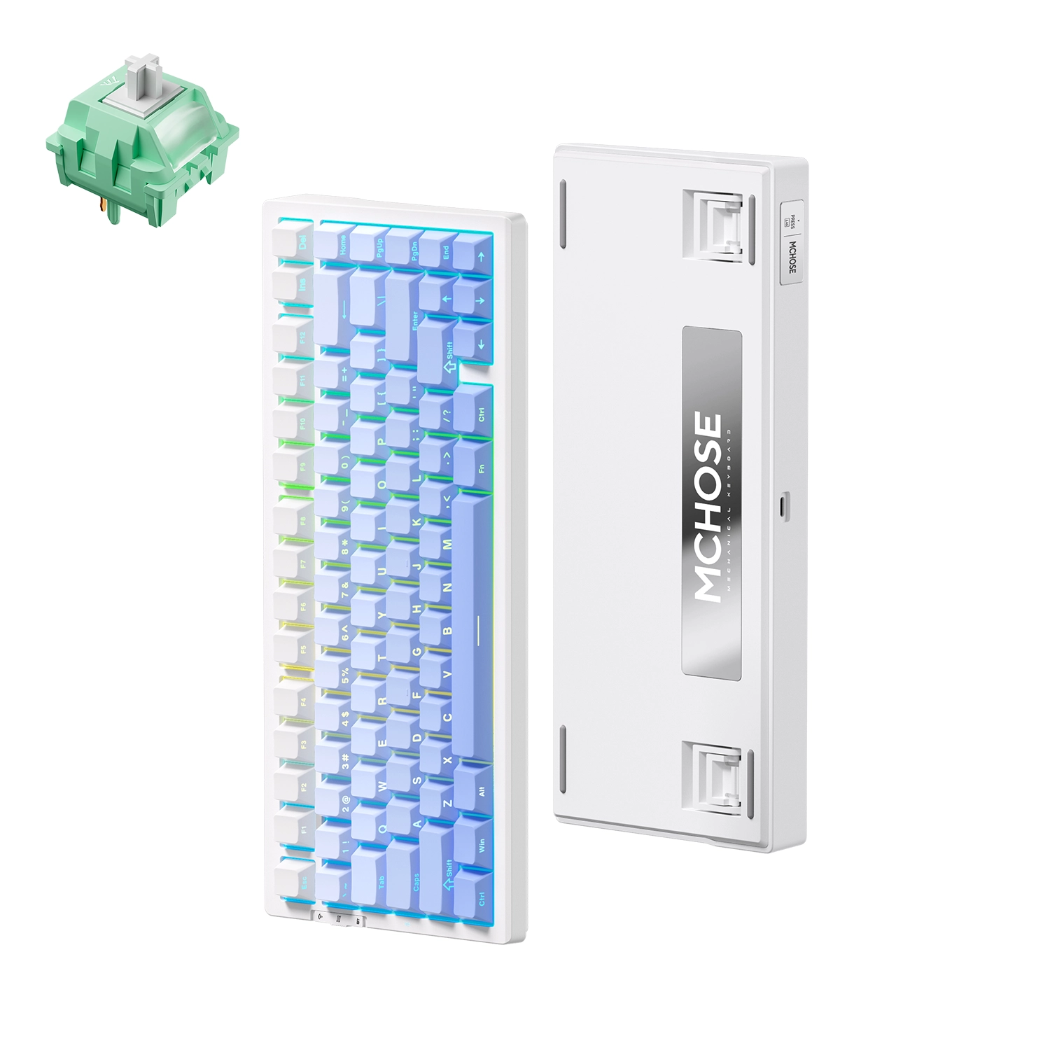 Klawiatura mechaniczna MCHOSE G75 Pro Cabbage Tofu Switch v3 Biało-niebieski