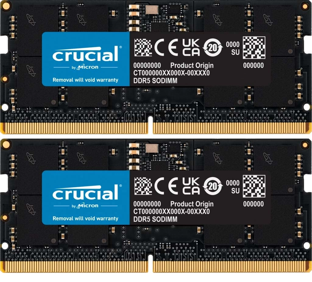 Pamięć Crucial DDR5 64GB (2 x 32GB) 4800 CL40 SODIMM Czarny