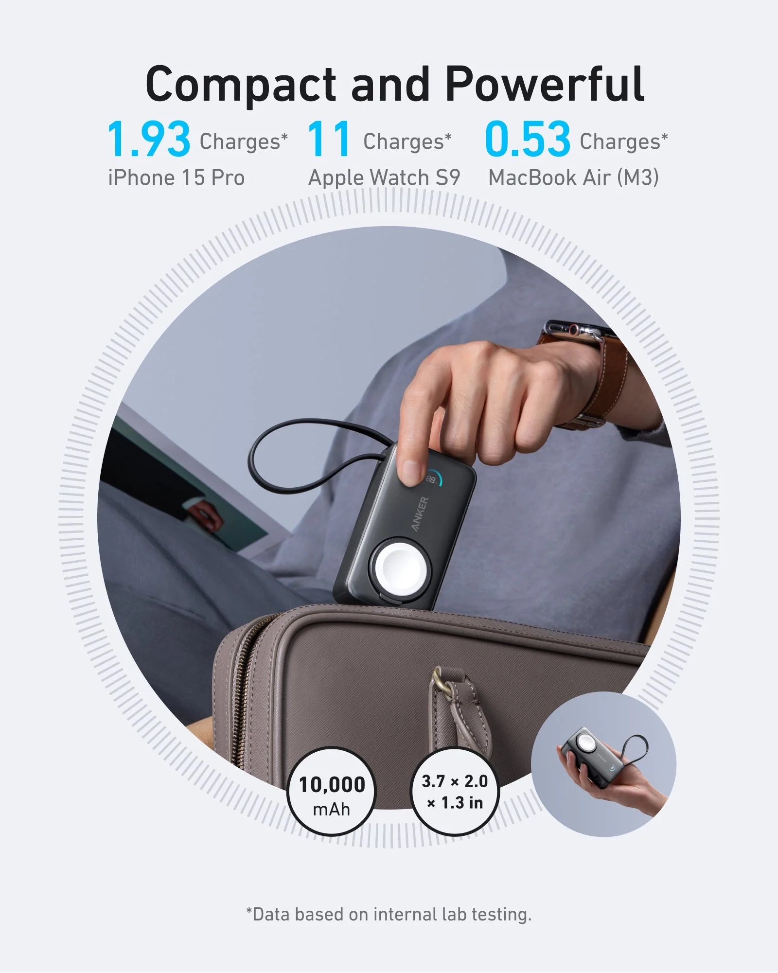 Powerbank Anker MagGo (A1657H11) 10000mAh 35W do Apple Watch Czarny