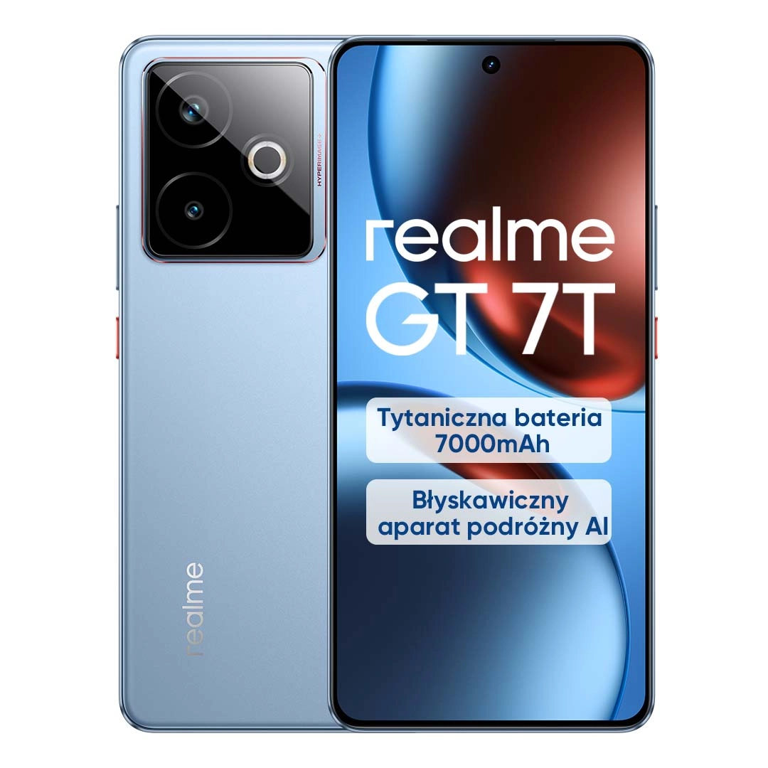 Smartfon realme GT 7T 12/256GB Funkcje AI 6,8" 120Hz 50Mpix Niebieski