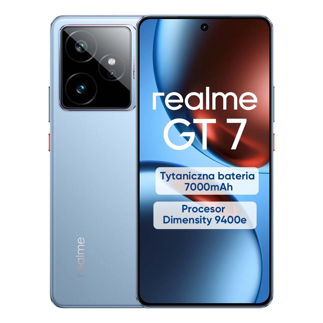 Smartfon realme GT 7 12/256GB Funkcje AI 6,78" 120Hz 50Mpix Niebieski