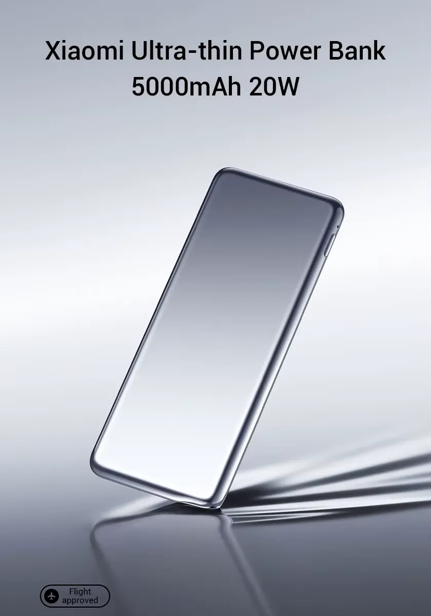 Powerbank Xiaomi PB0520MI Ultra Slim 5000mAh 20W Szary
