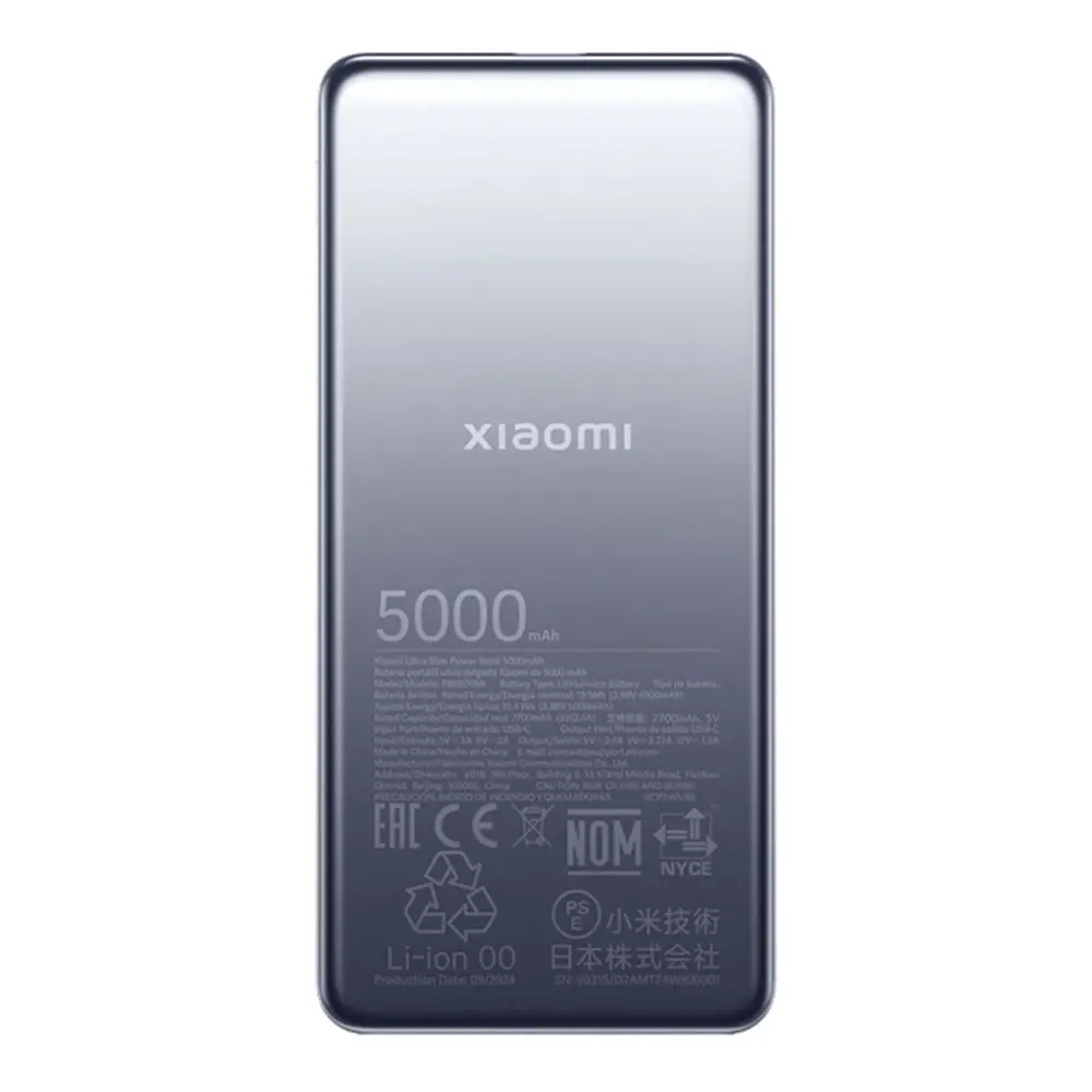 Powerbank Xiaomi PB0520MI Ultra Slim 5000mAh 20W Szary