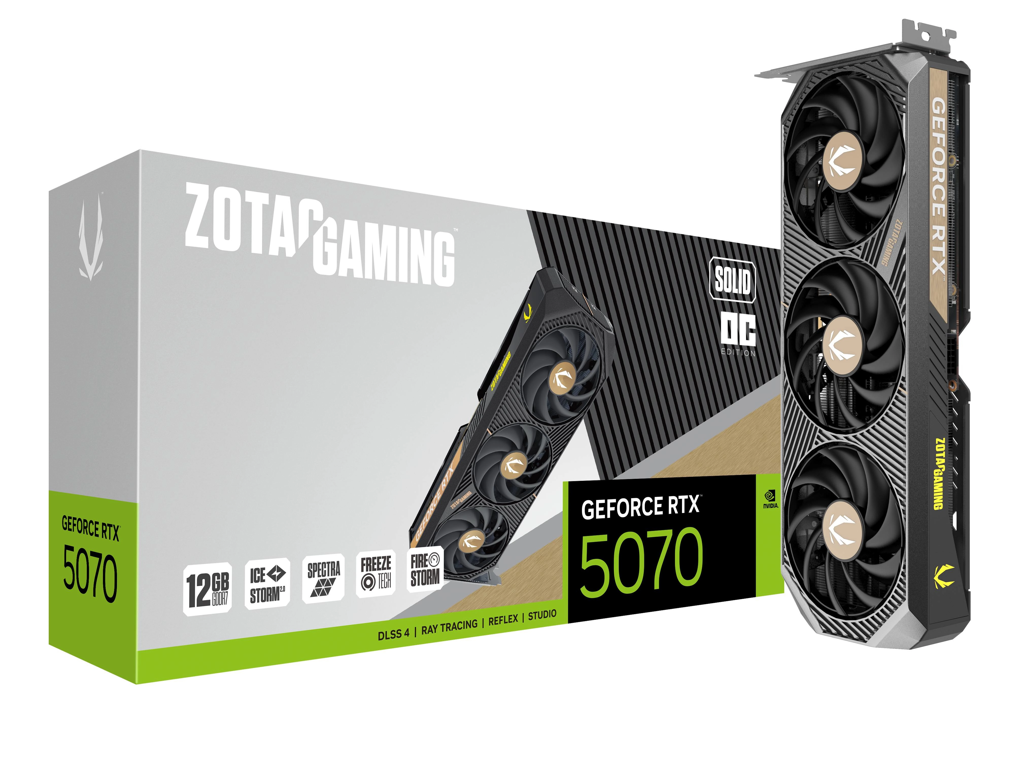 Karta graficzna Zotac Gaming GeForce RTX 5070 SOLID OC 12GB GDDR7 192bit DLSS 4