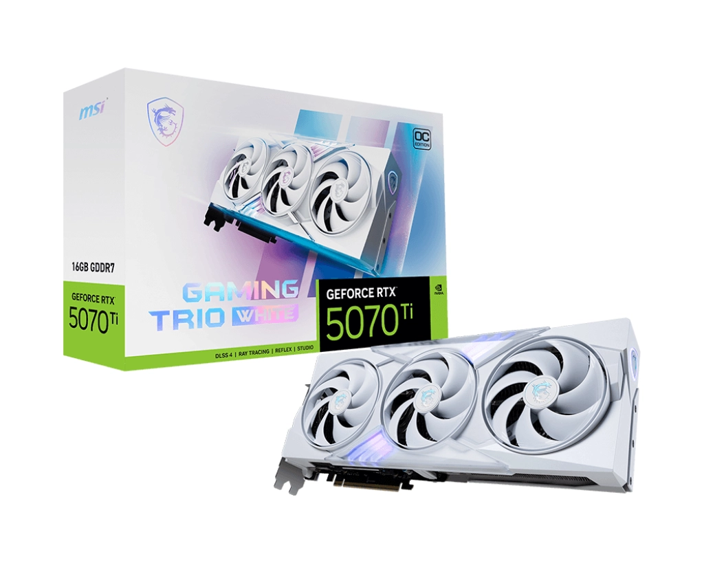 Karta graficzna MSI GeForce RTX 5070 Ti GAMING TRIO OC WHITE 16GB GDDR7 256bit DLSS 4