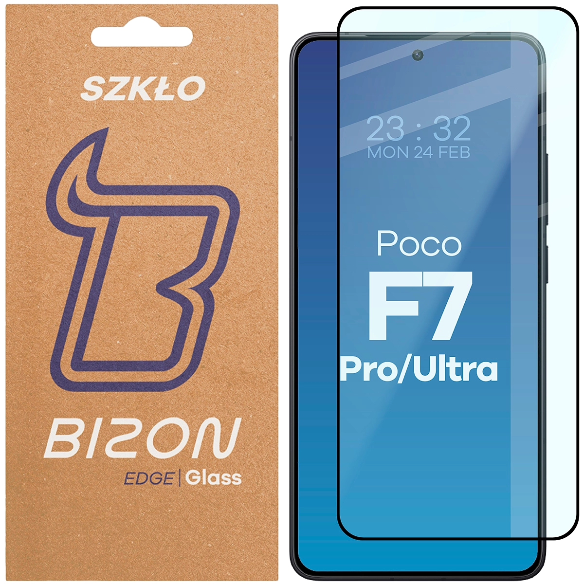 Szkło hartowane Bizon pełne Edge 2 do Xiaomi Poco F7 Pro / F7 Ultra
