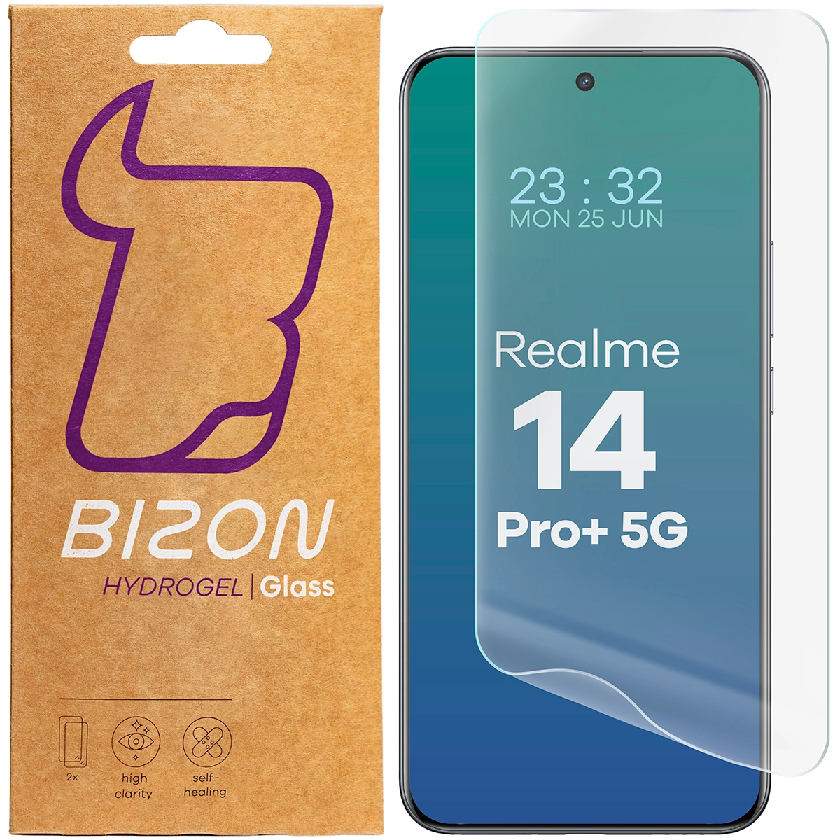 Folia hydrożelowa Bizon na ekran Hydrogel Front do Realme 14 Pro+ 5G 2 sztuki