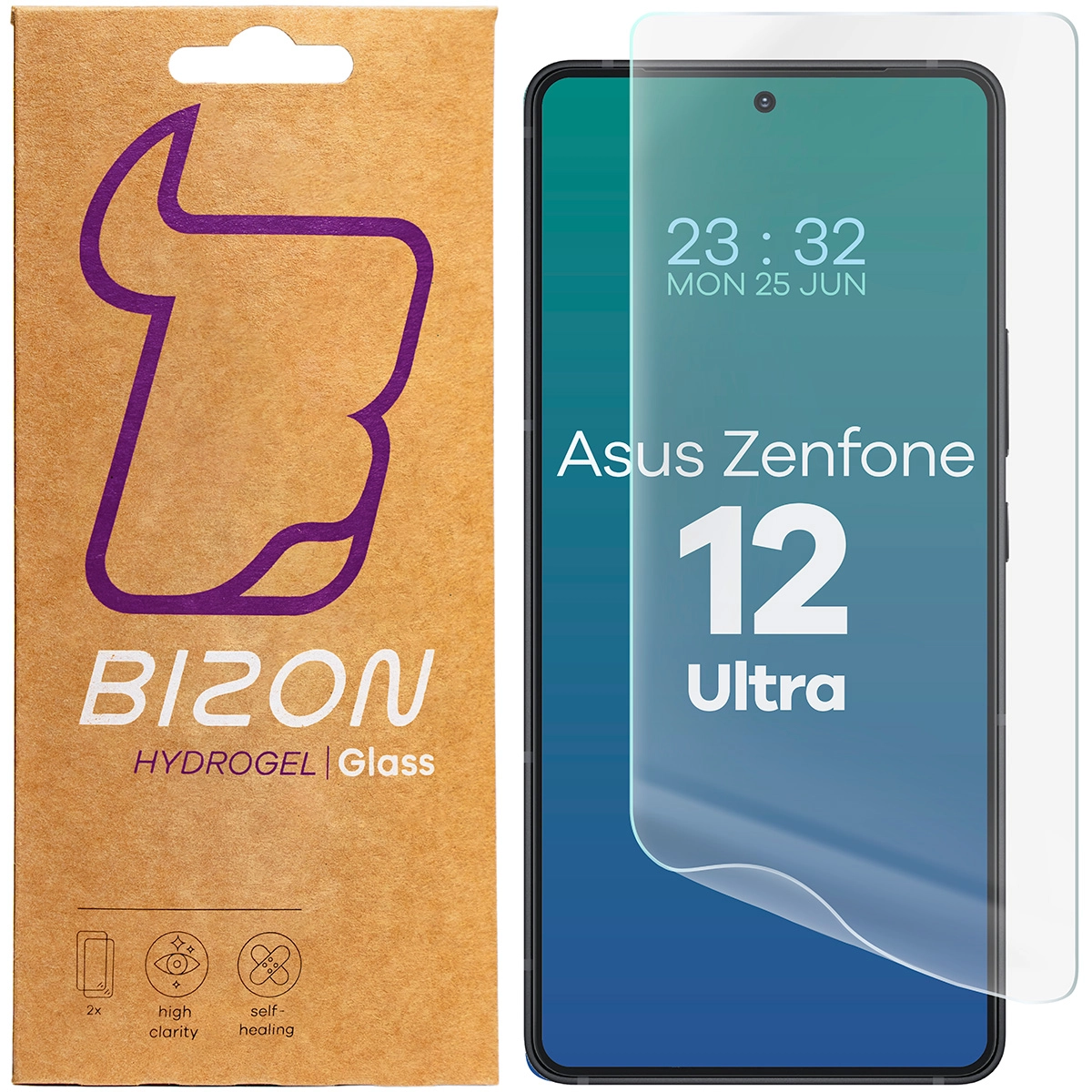 Folia hydrożelowa Bizon na ekran Hydrogel Front do Asus Zenfone 12 Ultra 2 sztuki