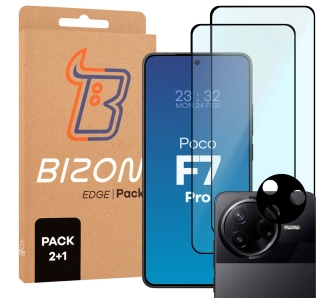 Zestaw ochronny Bizon 2x Szkło + szybka na aparat Edge 2 Pack do Xiaomi Poco F7 Pro
