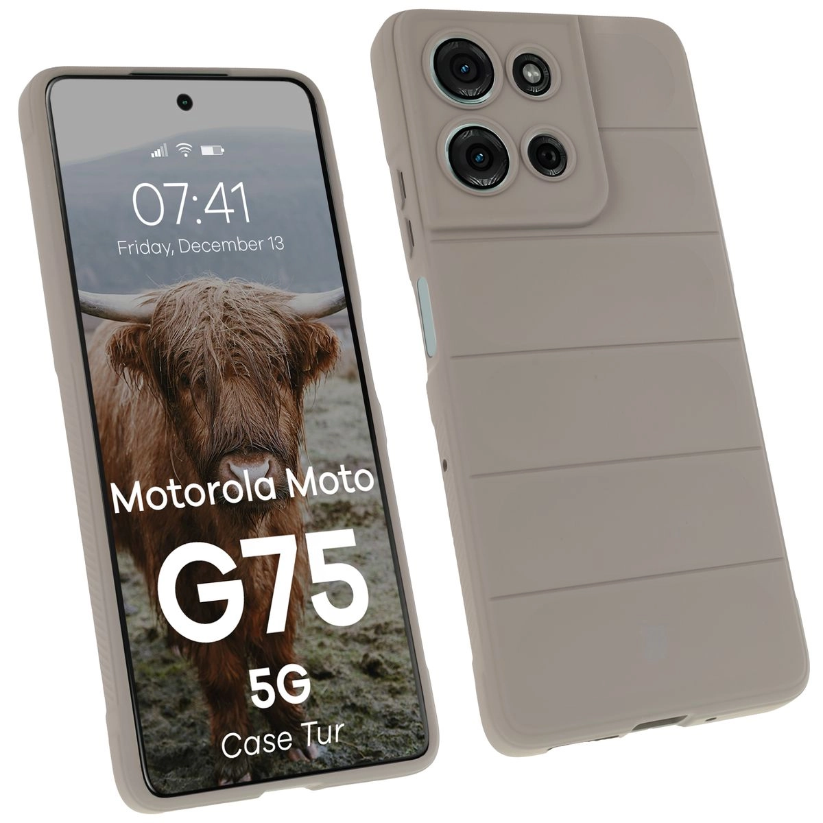 Etui Bizon Tur do Motorola Moto G75 5G Jasnoszary
