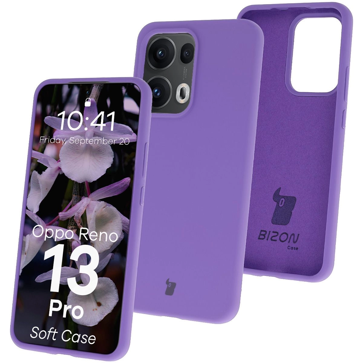 Etui Bizon Silikonowe Soft do Oppo Reno13 Pro Ciemnofioletowy