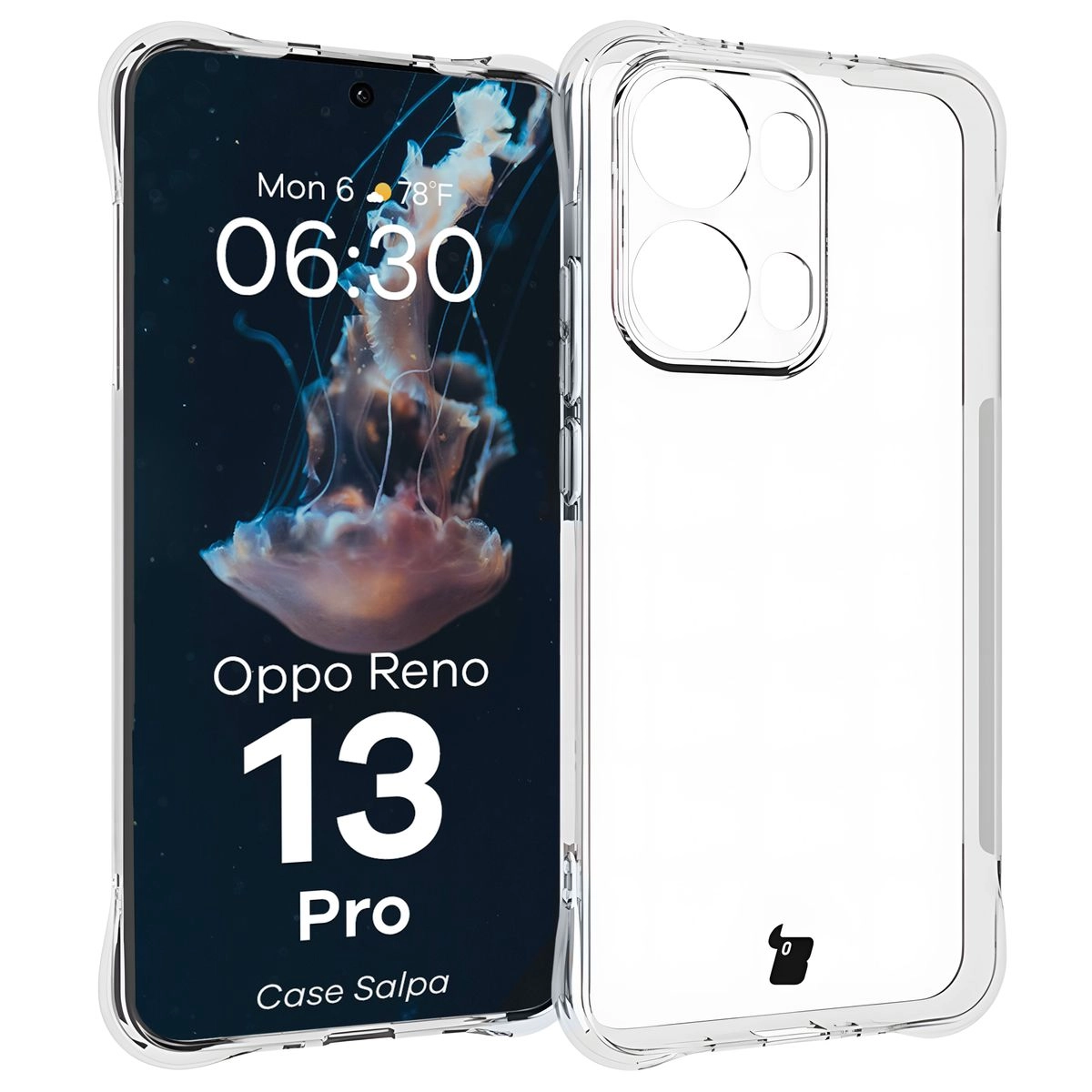 Etui Bizon Salpa do Oppo Reno13 Pro Przezroczysty