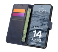 Bizon z klapką Pocket do Realme 14 Pro 5G Granatowy