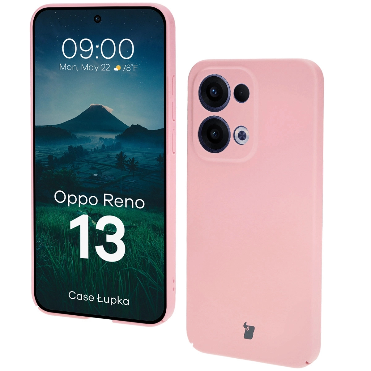 Etui Bizon Łupka do Oppo Reno13 Różowy