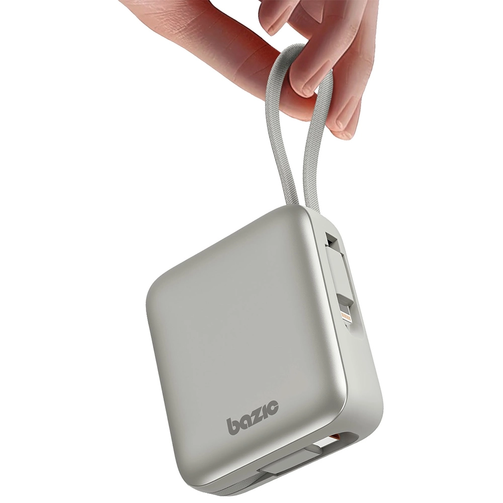 Powerbank Bazic Fusion Mini 10000mAh Wbudowany kabel USB-C/Lightning PD 20W Szary