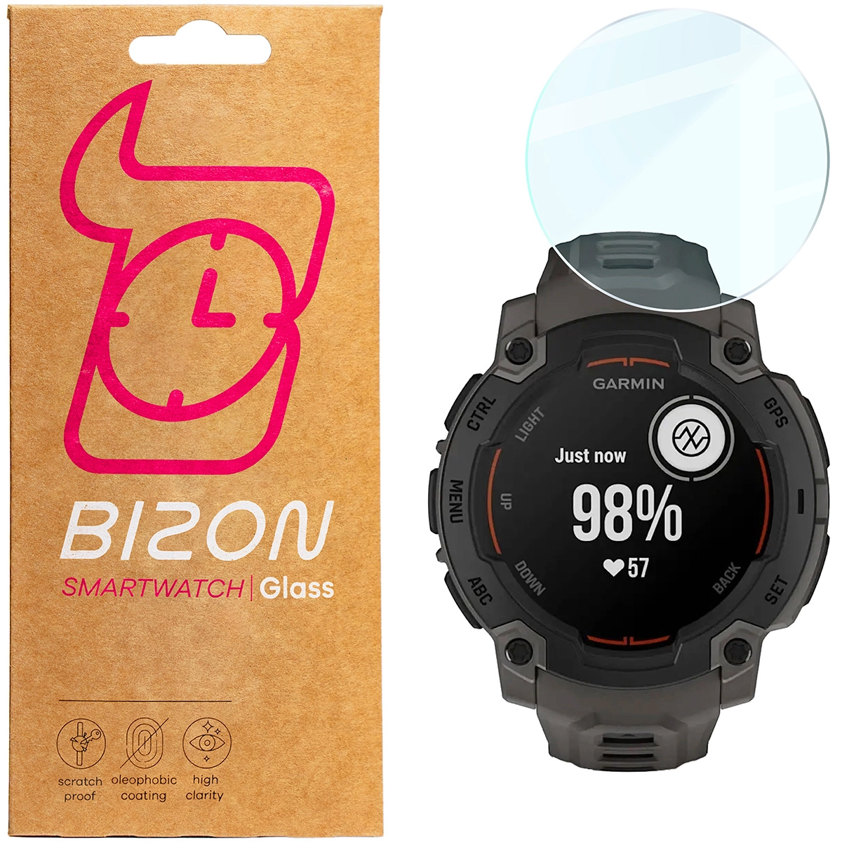 Szkło hartowane Bizon Watch Clear do Garmin Instinct E 45 mm