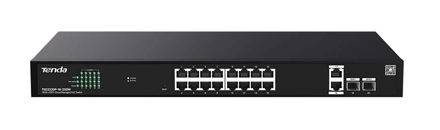 Switch Tenda TEG2220P-16-250W Czarny
